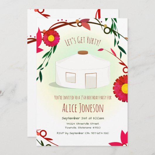 Einladung von Yurty Birthday (Vorne/Hinten)