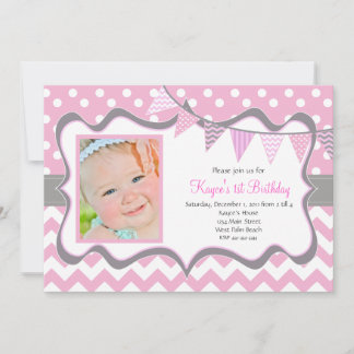 Einladung von Zickzack und Dots Pendant zum Geburt