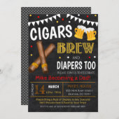 Einladung von Zigarren und Bier-Baby-Dusche (Vorne/Hinten)