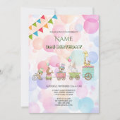 Einladung von Zirkustieren zum Geburtstag (Vorderseite)