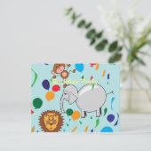 Einladung von Zirkustieren zum Geburtstag (Stehend Vorderseite)