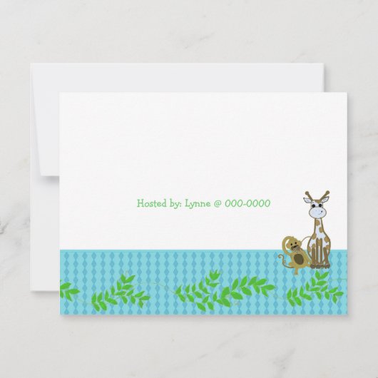 Einladung von Zoo Animal Baby Shower (Rückseite)