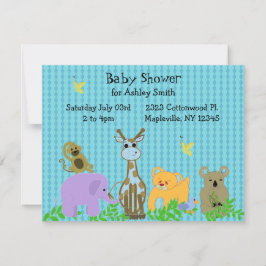 Einladung von Zoo Animal Baby Shower