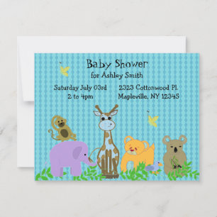 Einladung von Zoo Animal Baby Shower