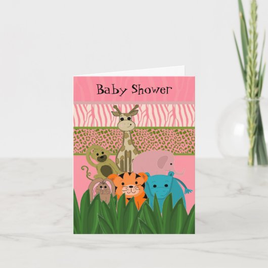 Einladung von Zoo Animal Baby Shower (Vorderseite)