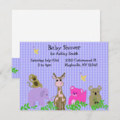 Einladung von Zoo Animal Baby Shower (Vorne/Hinten)
