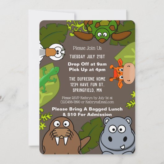 Einladung von Zoo Child (Rückseite)