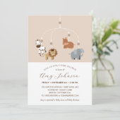 Einladung von Zootieren Gender Neutral Baby Shower (Stehend Vorderseite)