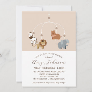 Einladung von Zootieren Gender Neutral Baby Shower