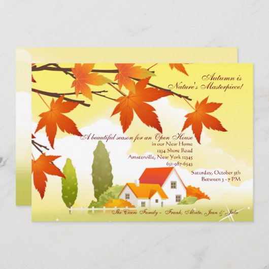 Einladung von Zuhause Fall Open House (Vorne/Hinten)