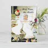 Einladung von zwei Brautpaaren (Stehend Vorderseite)