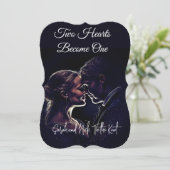 Einladung von zwei Herzen wird eins (Stehend Vorderseite)