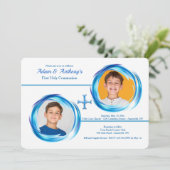 Einladung von zwei Jungen zum religiösen Foto (Stehend Vorderseite)