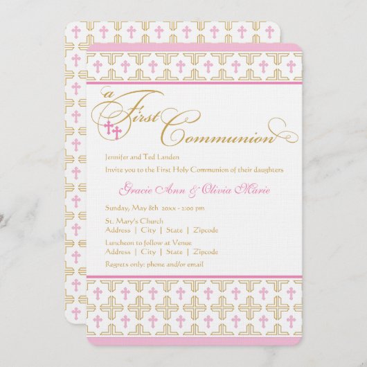 Einladung von zwei Mädchen zur ersten Kommune (Vorne/Hinten)