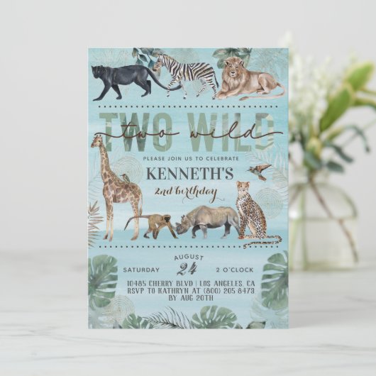 Einladung von zwei Wildtierzüchtern zum Geburtstag (Stehend Vorderseite)