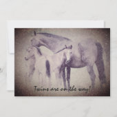 Einladung von Zwillingsfoals in Snow Horse Baby Sh (Vorderseite)