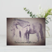 Einladung von Zwillingsfoals in Snow Horse Baby Sh (Stehend Vorderseite)