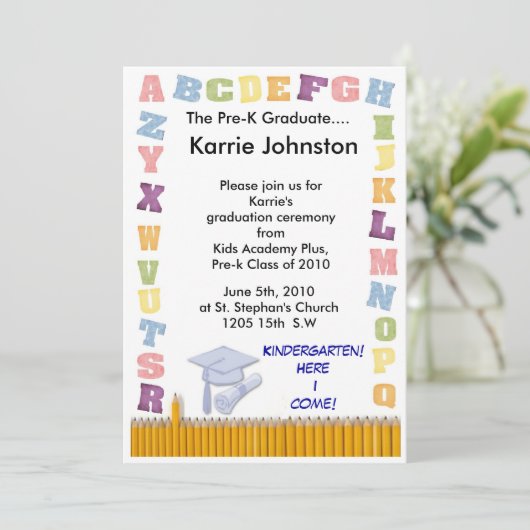 Einladung vor dem K-Abschluss (Stehend Vorderseite)