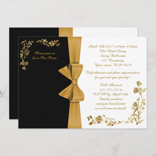 Einladung vor dem Prom, weiß- und schwarz, UAWG en (Vorne/Hinten)
