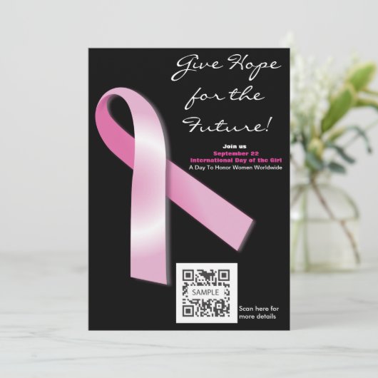 Einladung Vorlage Brustkrebs Bewusstsein (Stehend Vorderseite)