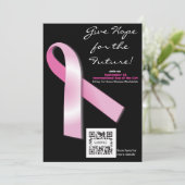 Einladung Vorlage Brustkrebs Bewusstsein (Stehend Vorderseite)