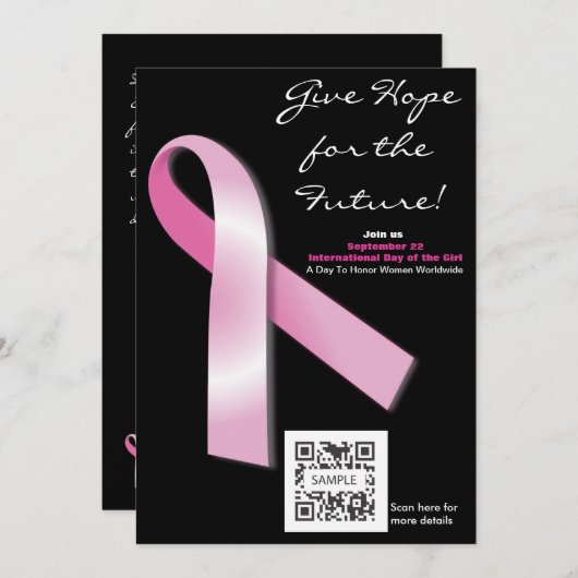 Einladung Vorlage Brustkrebs Bewusstsein (Vorne/Hinten)