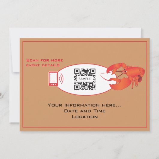 Einladung Vorlage Meeresfrüchte Restaurant (Rückseite)