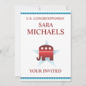 Einladung Vorlage republikanischer Elefant (Vorderseite)