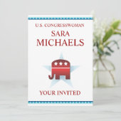 Einladung Vorlage republikanischer Elefant (Stehend Vorderseite)