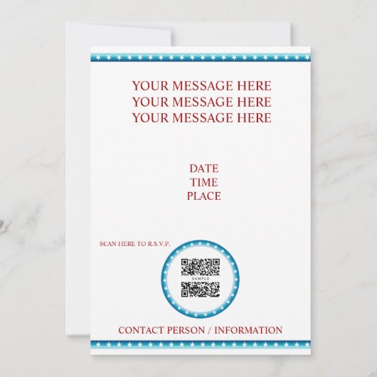 Einladung Vorlage republikanischer Elefant (Rückseite)