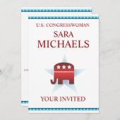 Einladung Vorlage republikanischer Elefant (Vorne/Hinten)