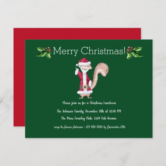 Einladung Weihnachten Mittagessen (Vorne/Hinten)