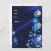 Einladung Weihnachten Party Blue Balls Xmas Weihna (Rückseite)