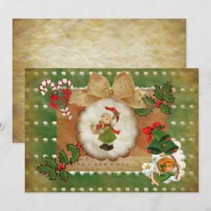 Einladung Weihnachten Stil scrapbooking vintag