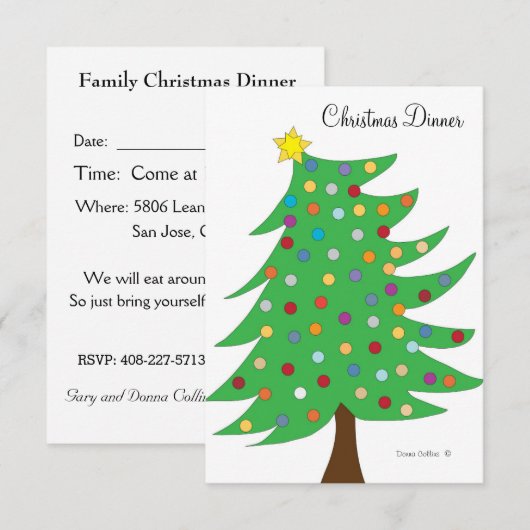 Einladung Weihnachts-Abendessen Stil 2 (Vorne/Hinten)
