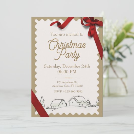 Einladung | Weihnachts-Party (Stehend Vorderseite)