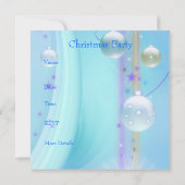 Einladung Weihnachts Party Blau & Silber (Rückseite)