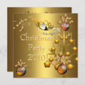Einladung Weihnachts-Party Gold Xmas (Vorne/Hinten)