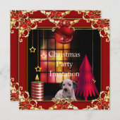 Einladung Weihnachts-Party Red Dog Dalformation (Vorne/Hinten)
