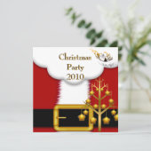 Einladung Weihnachts-Party Weihnachten Anzug Rote (Stehend Vorderseite)