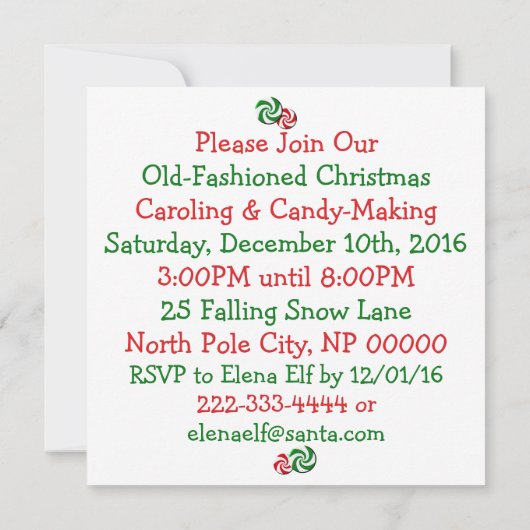 Einladung - Weihnachtscreme (Rückseite)