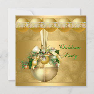 Einladung Weihnachtsfeier Goldene Kugeln Goldene S