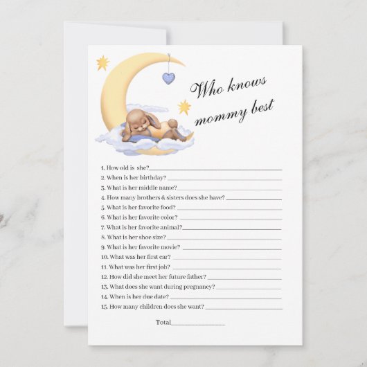 Einladung Wer Mami am besten kennt. (Vorderseite)