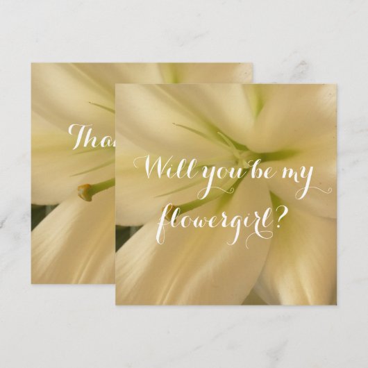 Einladung Werden Sie Blumenmädchen sein (Vorne/Hinten)