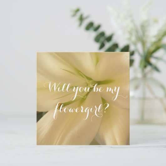 Einladung Werden Sie Blumenmädchen sein (Stehend Vorderseite)
