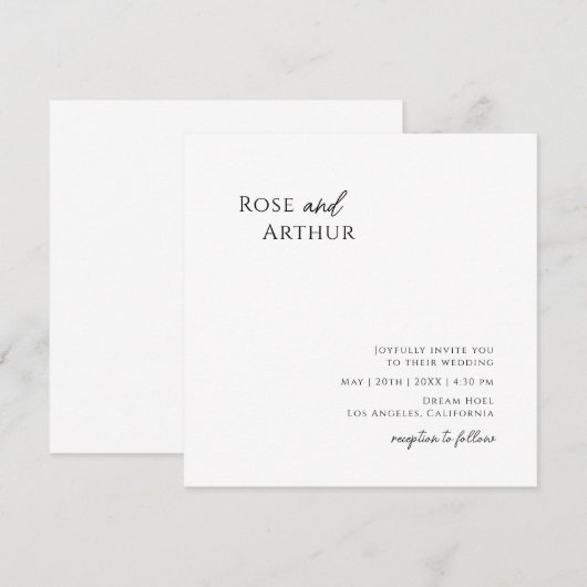 Einladung Whimsical Minimalistisch Square (Vorne/Hinten)