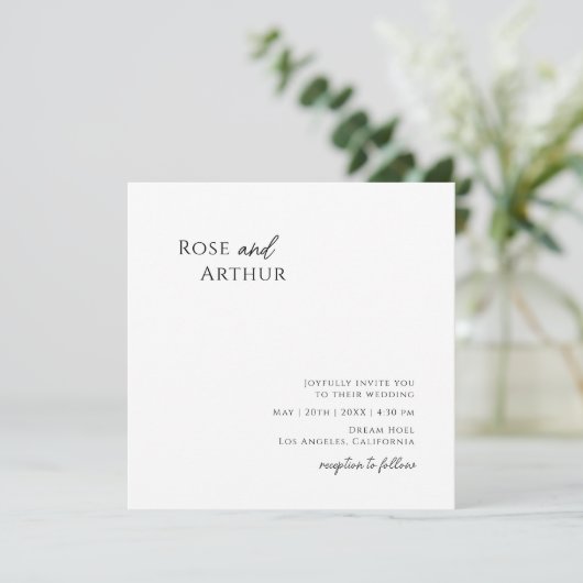 Einladung Whimsical Minimalistisch Square (Stehend Vorderseite)