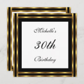 Einladung White Gold Black (Vorne/Hinten)