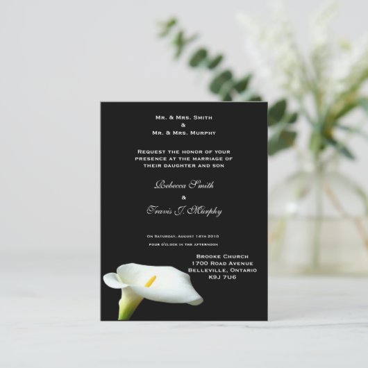 Einladung - WhiteLily2 (Stehend Vorderseite)