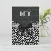 Einladung Wild Schwarz-weiß (Stehend Vorderseite)